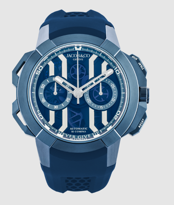 Review Jacob & Co EPIC X CHRONO TITANIUM 44MM “NEVER GIVE UP” LIMITED EDITION EC430.22.AE.AA.ABRUA Replica watch